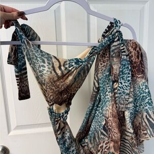 Animal Print Halter Dress